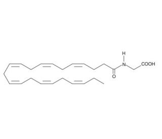 Docosahexaenoyl glycine (CAS 132850-40-9) - chemical structure image