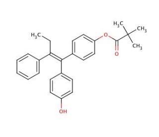 (E)-1-(4-Hydroxyphenyl)-1-[4-(trimethylacetoxy)phenyl]-2-phenylbut-1-ene (CAS 177748-17-3) - chemical structure image