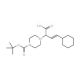 (E)-2-(4-Boc-piperazin-1-yl)-4-cyclohexyl-3-butenoic acid (CAS 890090-63-8) - chemical structure image
