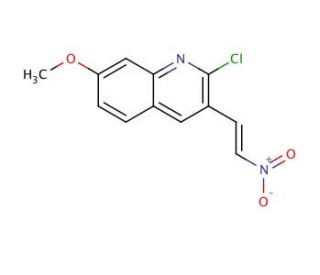 E-2-Chloro-7-methoxy3-(2-nitro)vinylquinoline (CAS 182050-29-9) - chemical structure image