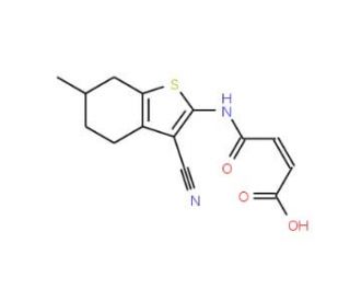 (E)-3-(3-Cyano-6-methyl-4,5,6,7-tetrahydro-benzo[b]thiophen-2-ylcarbamoyl)-acrylic acid - chemical structure image