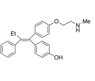 (E)-4-Hydroxy-N-desmethyl Tamoxifen (CAS 114828-90-9) - chemical structure image