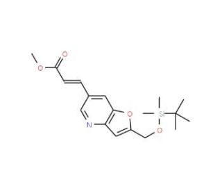 (E)-Methyl 3-(2-((tert-butyldimethylsilyloxy)-methyl)furo[3,2-b]pyridin-6-yl)acrylate (CAS 1189171-55-8) - chemical structure