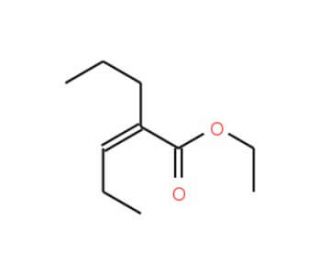 (E,Z) 2-Propyl-2-pentenoic Acid Ethyl Ester (CAS 90124-74-6) - chemical structure image