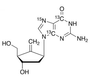 Entecavir-13C2,15N (CAS 1329796-53-3) - chemical structure image