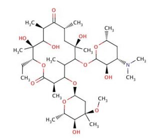 Erythromycin (CAS 114-07-8) - chemical structure image