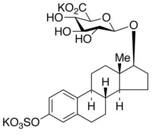 Estradiol 3-Sulfate 17&beta;-Glucuronide Dipotassium Salt (CAS 10392-35-5) - chemical structure image