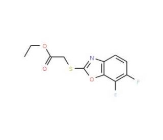 Ethyl [(6,7-difluoro-1,3-benzoxazol-2-yl)thio]-acetate - chemical structure image