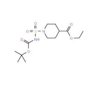 Ethyl 1-{[(tert-butoxycarbonyl)amino]sulfonyl}-4-piperidine carboxylate (CAS 1000018-25-6) - chemical structure image