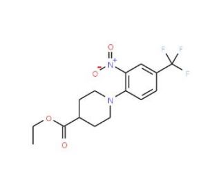 Ethyl 1-[2-Nitro-4-(trifluoromethyl)phenyl]-piperidine-4-carboxylate - chemical structure image