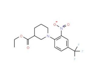Ethyl 1-[2-Nitro-4-(trifluoromethyl)phenyl)-piperidine-3-carboxylate - chemical structure image