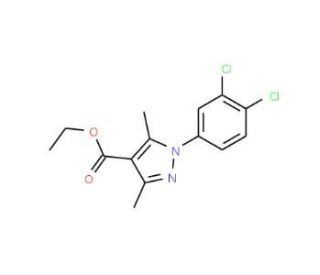 Ethyl 1-(3,4-dichlorophenyl)-3,5-dimethyl-1H-pyrazole-4-carboxylate (CAS 477710-51-3) - chemical structure image