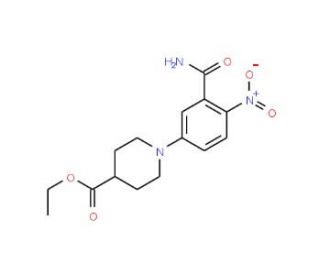 Ethyl 1-[3-(aminocarbonyl)-4-nitrophenyl]-4-piperidine carboxylate - chemical structure image