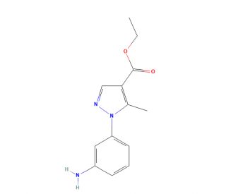 ethyl 1-(3-aminophenyl)-5-methyl-1H-pyrazole-4-carboxylate (CAS 209540-02-3) - chemical structure image