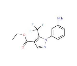 ethyl 1-(3-aminophenyl)-5-(trifluoromethyl)-1H-pyrazole-4-carboxylate - chemical structure image
