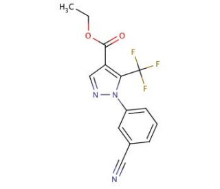ethyl 1-(3-cyanophenyl)-5-(trifluoromethyl)-1H-pyrazole-4-carboxylate - chemical structure image