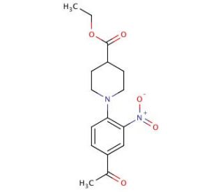 Ethyl 1-(4-acetyl-2-nitrophenyl)-4-piperidine carboxylate - chemical structure image