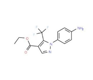 ethyl 1-(4-aminophenyl)-5-(trifluoromethyl)-1H-pyrazole-4-carboxylate - chemical structure image
