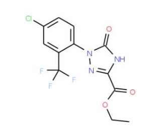 Ethyl 1-(4-chloro-2-trifluoromethylphenyl)-2,5-dihydro-5-oxo-1H-1,2,4-triazole-3-carboxylate - chemical structure image