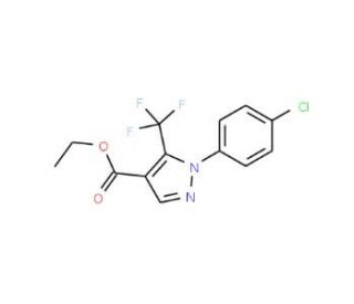 Ethyl 1-(4-chlorophenyl)-5-(trifluoromethyl)-1H-pyrazole-4-carboxylate (CAS 112055-36-4) - chemical structure image
