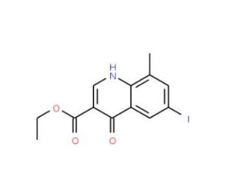 Ethyl 1,4-dihydro-6-iodo-8-methyl-4-oxoquinoline-3-carboxylate (CAS 951006-39-6) - chemical structure image