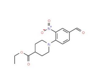 Ethyl 1-(4-formyl-2-nitrophenyl)-4-piperidine carboxylate (CAS 885949-64-4) - chemical structure image