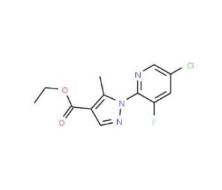 Ethyl 1-(5-chloro-3-fluoropyridin-2-yl)-5-methylpyrazole-4-carboxylate (CAS 1150164-40-1) - chemical structure image