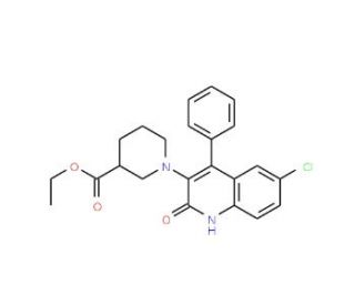 Ethyl 1-(6-chloro-2-oxo-4-phenyl-1H-quinolin-3-yl)piperidine-3-carboxylate - chemical structure image