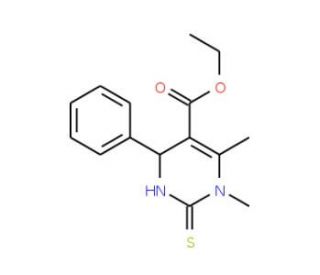 Ethyl 1,6-dimethyl-4-phenyl-2-thioxo-1,2,3,4-tetrahydro-5-pyrimidinecarboxylate (CAS 108958-81-2) - chemical structure image