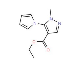 Ethyl 1-methyl-5-(1H-pyrrol-1-yl)-1H-pyrazole-4-carboxylate (CAS 175137-01-6) - chemical structure image