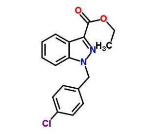 ethyl 1-(p-chlorobenzyl)-indazolyl-3-carboxylate (CAS 50264-90-9) - chemical structure image