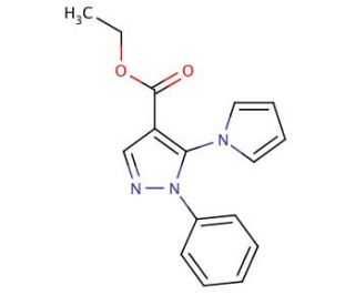 Ethyl 1-phenyl-5-(1H-pyrrol-1-yl)-1H-pyrazole-4-carboxylate (CAS 94692-05-4) - chemical structure image