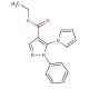 Ethyl 1-phenyl-5-(1H-pyrrol-1-yl)-1H-pyrazole-4-carboxylate (CAS 94692-05-4) - chemical structure image