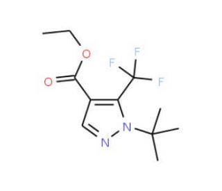 Ethyl 1-(tert-butyl)-5-(trifluoromethyl)-1H-pyrazole-4-carboxylate (CAS 852691-03-3) - chemical structure image