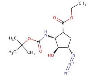 Ethyl (1R*,2R*,3S*,4S*)-4-azido-2-(tert-butoxycarbonylamino)-3-hydroxycyclopentane-carboxylate (CAS 959745-89-2) - chemical s