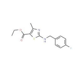 ethyl 2-[(4-fluorobenzyl)amino]-4-methyl-1,3-thiazole-5-carboxylate - chemical structure image