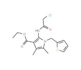 ethyl 2-[(chloroacetyl)amino]-4,5-dimethyl-1-(thien-2-ylmethyl)-1H-pyrrole-3-carboxylate - chemical structure image