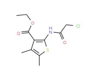 Ethyl 2-[(chloroacetyl)amino]-4,5-dimethylthiophene-3-carboxylate (CAS 60442-34-4) - chemical structure image