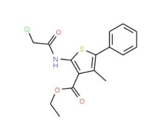 ethyl 2-[(chloroacetyl)amino]-4-methyl-5-phenylthiophene-3-carboxylate - chemical structure image