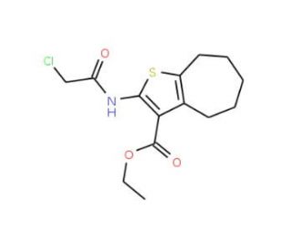 Ethyl 2-[(chloroacetyl)amino]-5,6,7,8-tetrahydro-4H-cyclohepta[b]thiophene-3-carboxylate (CAS 76981-88-9) - chemical structur