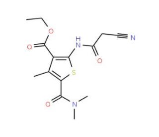 Ethyl 2-[(cyanoacetyl)amino]-5-[(dimethylamino)-carbonyl]-4-methylthiophene-3-carboxylate - chemical structure image