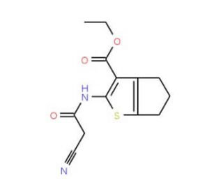 Ethyl 2-[(cyanoacetyl)amino]-5,6-dihydro-4H-cyclopenta[b]thiophene-3-carboxylate - chemical structure image