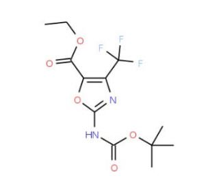 Ethyl 2-[(tert-butoxycarbonyl)amino]-4-(trifluoromethyl)-1,3-oxazole-5-carboxylate - chemical structure image
