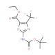 Ethyl 2-[(tert-butoxycarbonyl)amino]-4-(trifluoromethyl)-1,3-oxazole-5-carboxylate - chemical structure image