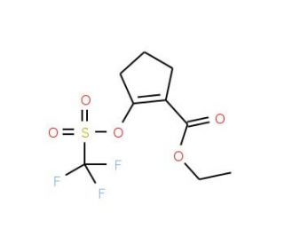 Ethyl 2-{[(trifluoromethyl)sulphonyl]oxy}cyclopent-1-ene-1-carboxylate (CAS 122539-74-6) - chemical structure image