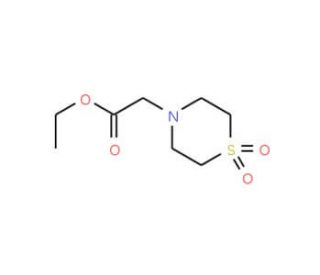 Ethyl 2-(1,1-dioxo-1lambda~6~,4-thiazinan-4-yl)-acetate (CAS 343334-01-0) - chemical structure image