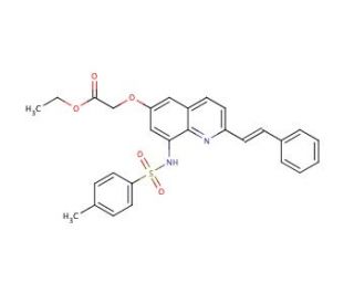 Ethyl 2-(2-[(E)-2-Phenyl-1-ethenyl]-6-quinolyloxy-8-p-toluenesulfonamido)acetate (CAS 316124-89-7) - chemical structure image
