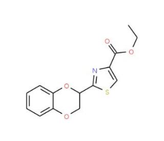 Ethyl 2-(2,3-dihydro-1,4-benzodioxin-2-yl)-1,3-thiazole-4-carboxylate (CAS 465514-25-4) - chemical structure image