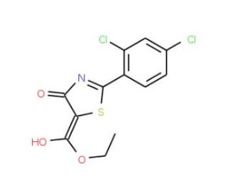 Ethyl 2-(2,4-dichlorophenyl)-4-hydroxythiazole-5-carboxylate (CAS 262856-01-9) - chemical structure image