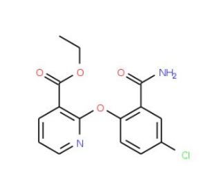 ethyl 2-[2-(aminocarbonyl)-4-chlorophenoxy]nicotinate - chemical structure image